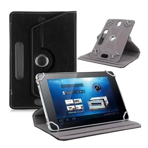 Universal 360-degree Rotary Stand Leather Case for iPad mini 5/Huawei MediaPad T3 8.0 - Black - 1