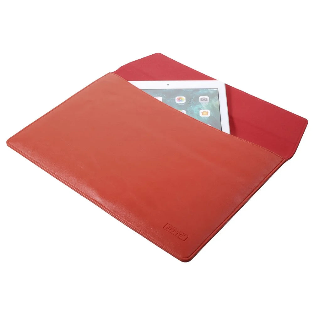Elegant Series Universal Leather Laptop Sleeve Bag for MacBook 12-inch, Size: 31x22cm - Red - 5
