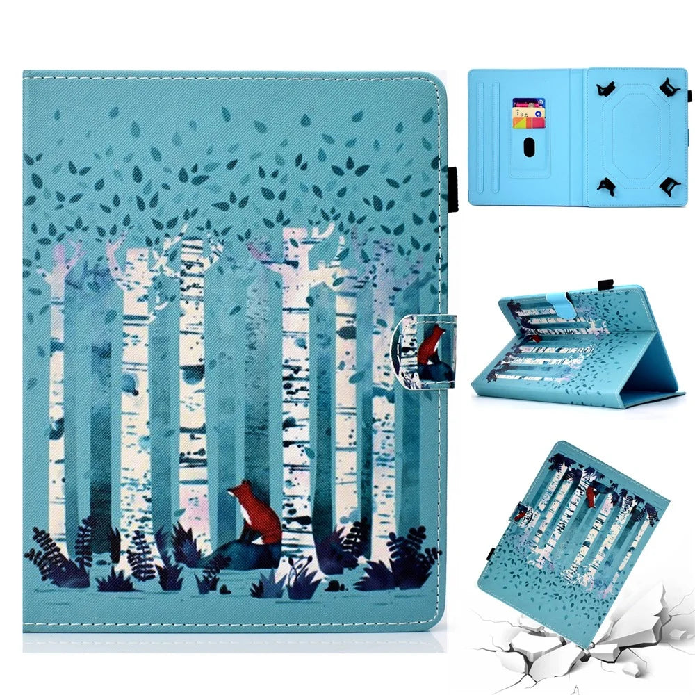 Patterned Universal 7-inch Tablet PU Leather Case for Huawei MediaPad T2 7.0 / Galaxy Tab 3 7.0 etc - Forest - 1