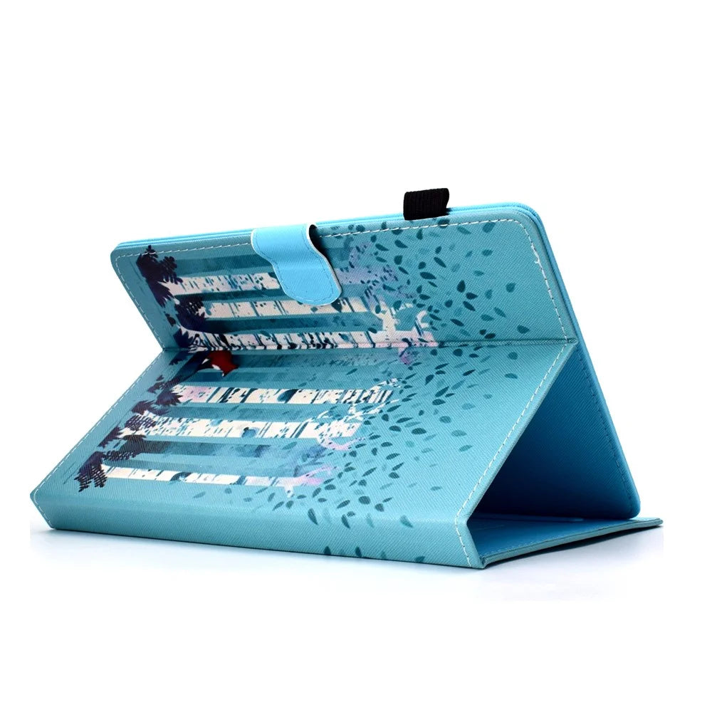 Patterned Universal 7-inch Tablet PU Leather Case for Huawei MediaPad T2 7.0 / Galaxy Tab 3 7.0 etc - Forest - 4