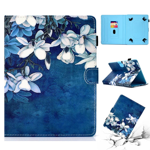 Patterned 10-inch Tablet Universal PU Leather Stand Case for iPad 9.7 (2018) / Lenovo Tab 4 10 Plus etc - Flower Style 1 - 1
