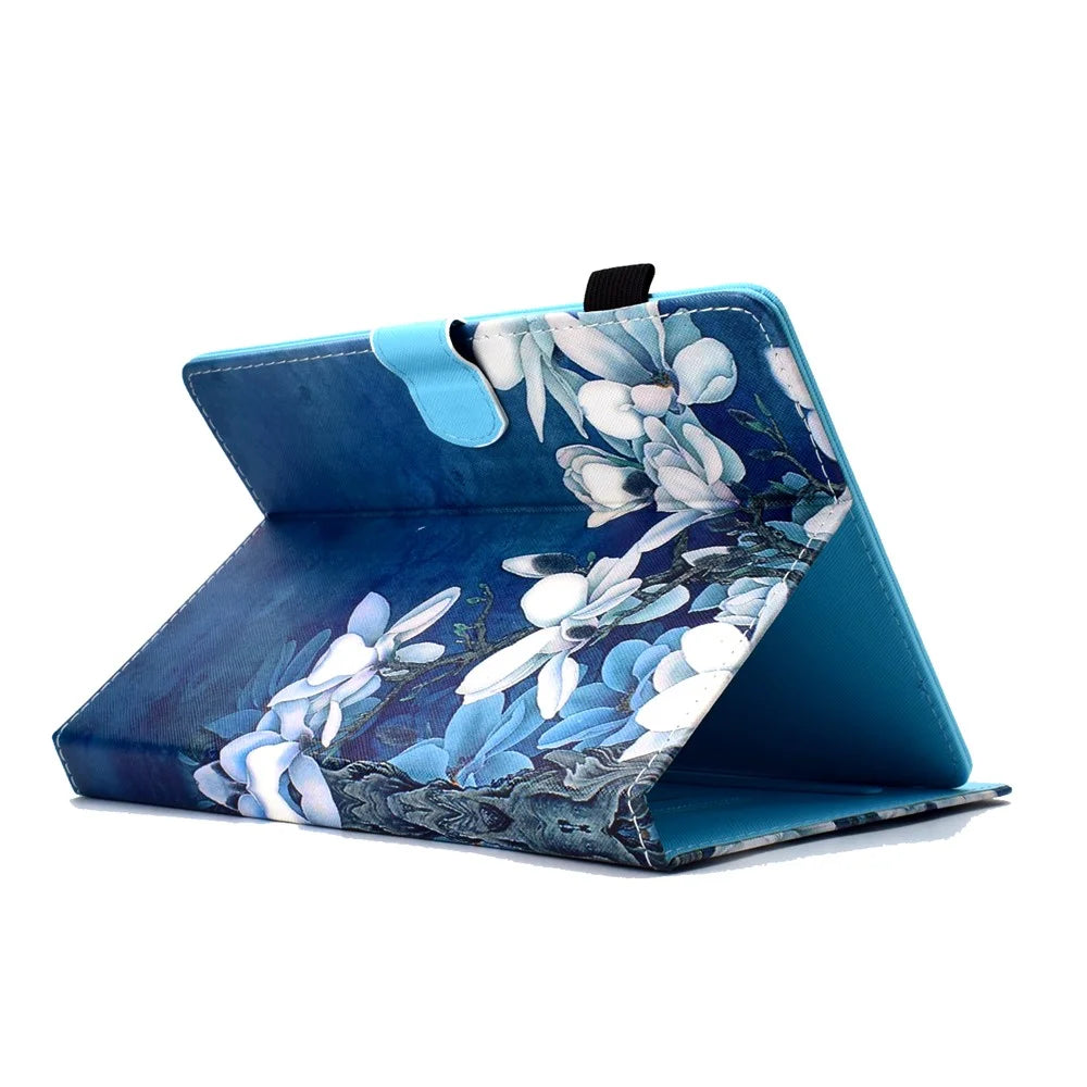 Patterned 10-inch Tablet Universal PU Leather Stand Case for iPad 9.7 (2018) / Lenovo Tab 4 10 Plus etc - Flower Style 1 - 4