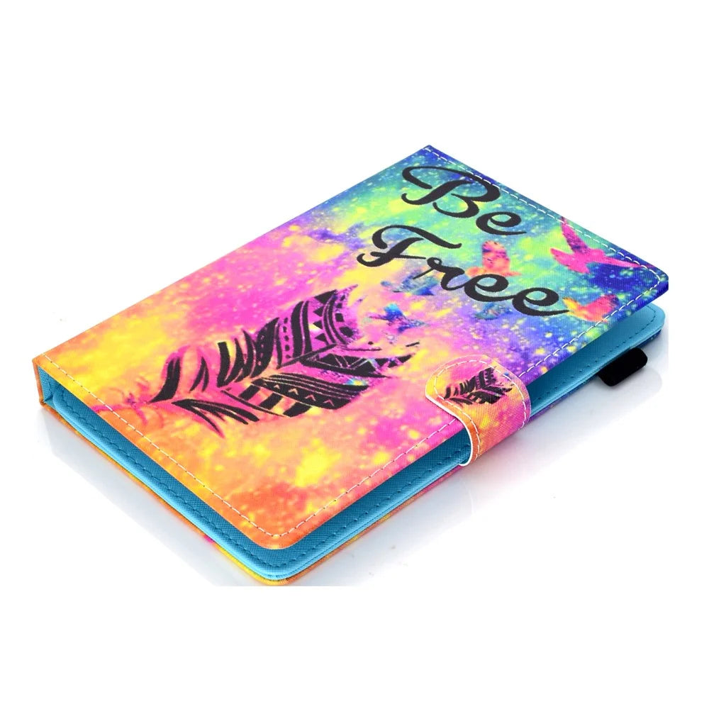 Patterned 10-inch Tablet Universal PU Leather Wallet Casing for iPad 9.7 (2018) / Lenovo Tab 4 10 Plus etc - Feather - 5