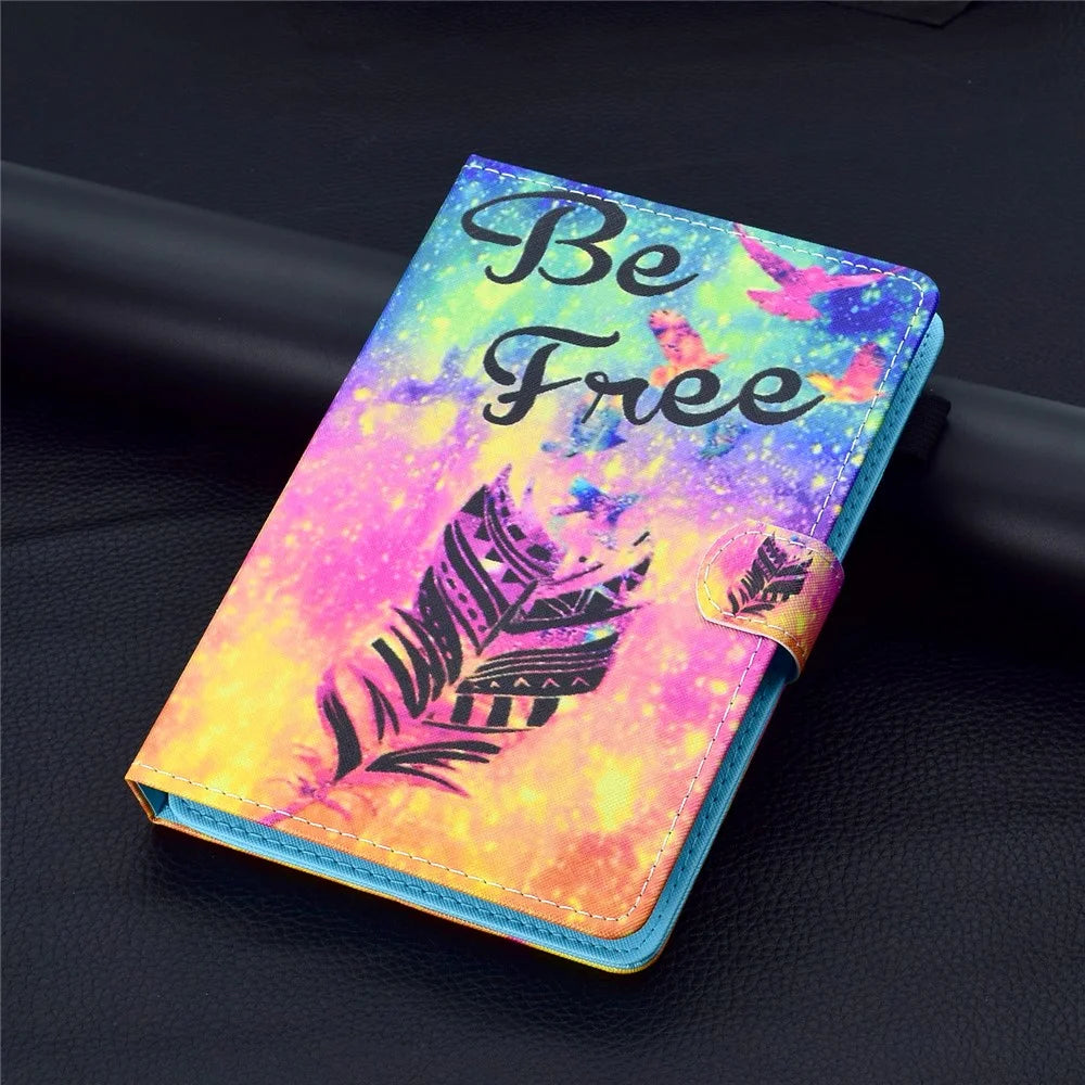 Patterned 10-inch Tablet Universal PU Leather Wallet Casing for iPad 9.7 (2018) / Lenovo Tab 4 10 Plus etc - Feather - 7