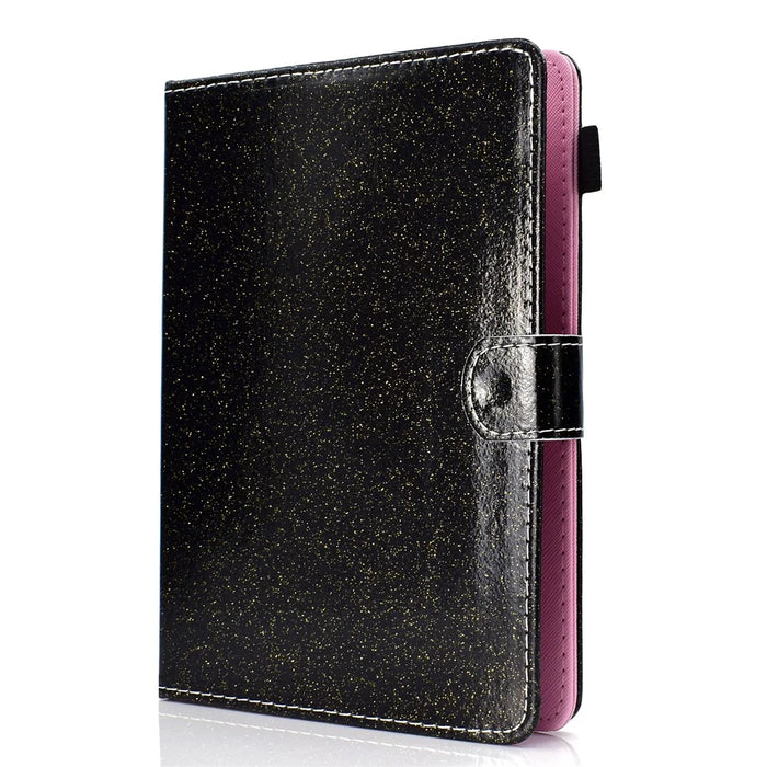 Flash Powder Tablet Case Decorated with Stitching Line Universal Leather Stand Case with Card Slots for Tablets within 10-inch - Black - 5