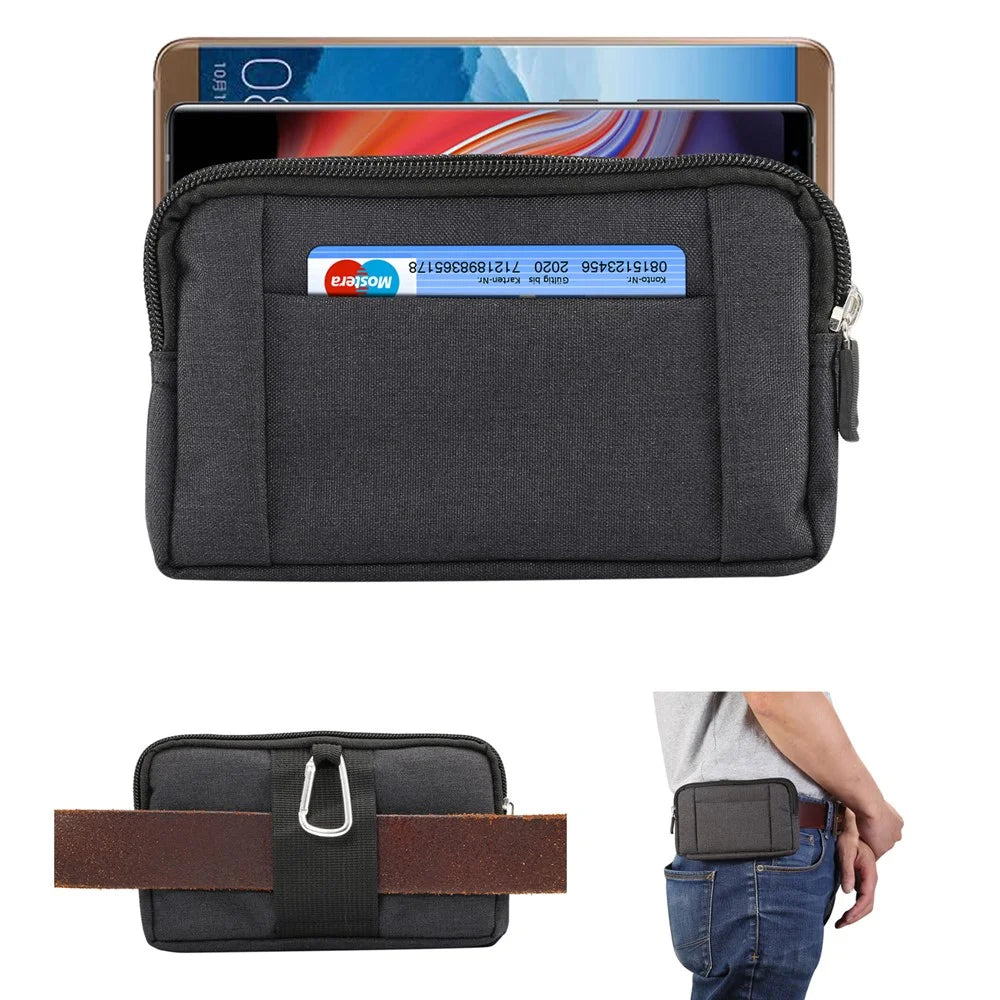 5.5-6.3 Inch Outdoor Tactical Molle Pouch Waist Pack Utility Gadget Phone Bag - Black - 1