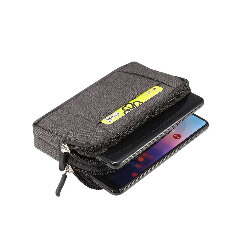 5.2 Inch Outdoor Tactical Molle Pouch Waist Pack Sports Utility Gadget Phone Bag - Black - 5