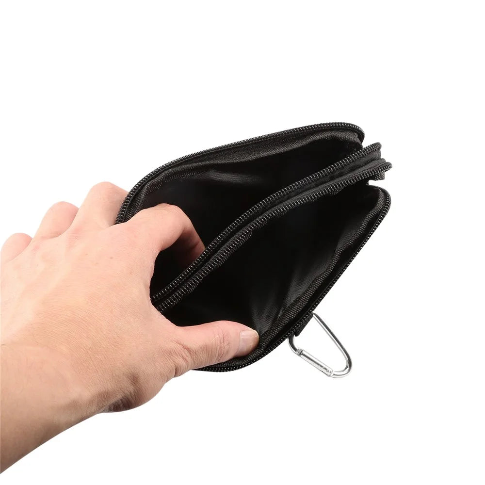 5.2 Inch Outdoor Tactical Molle Pouch Waist Pack Sports Utility Gadget Phone Bag - Black - 6