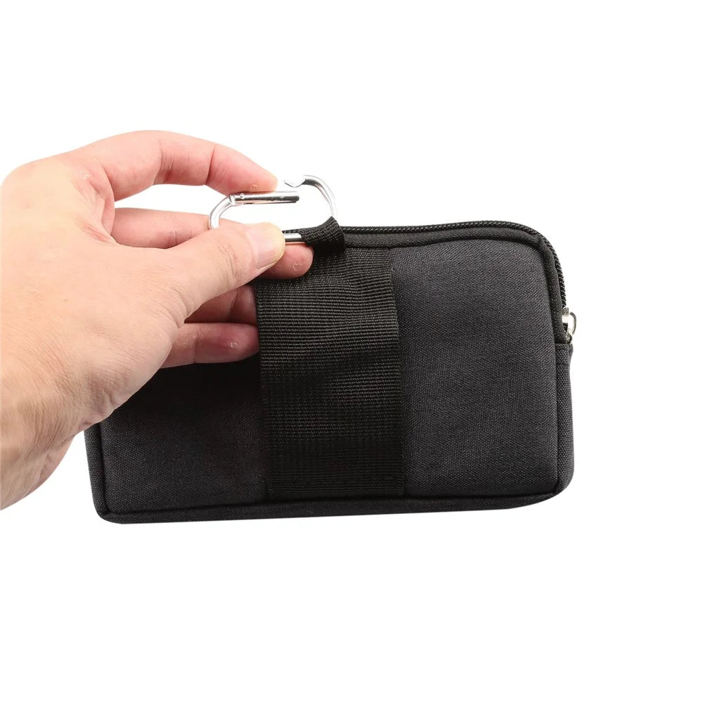 5.2 Inch Outdoor Tactical Molle Pouch Waist Pack Sports Utility Gadget Phone Bag - Black - 7