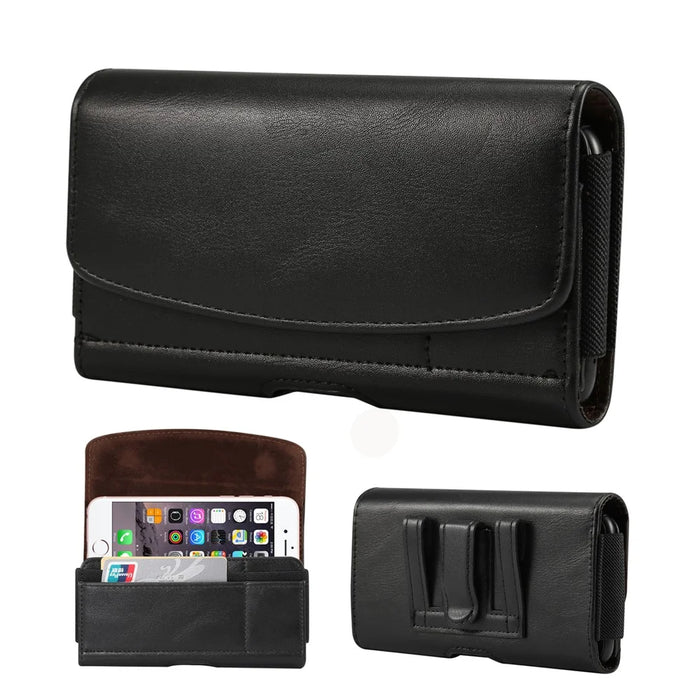 4.8 inch PU Leather Holster Pouch Case for iPhone 8, Size: 14.3 x 7.5 x 1.8cm - Black - 1