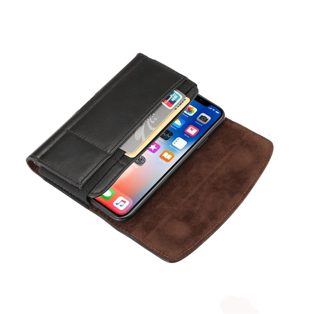 5.2 inch PU Leather Holster Case for Sony Xperia XA2, Size: 14.6 x 7.8 x 1.8cm - Black - 7