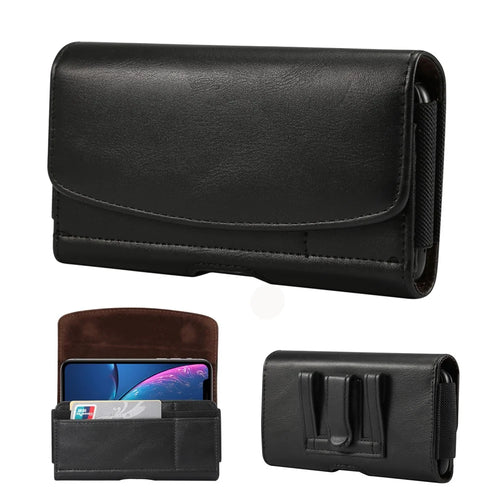 5.8 inch PU Leather Holster Case for iPhone XS, Size: 15.5 x 8 x 1.8cm - Black - 1