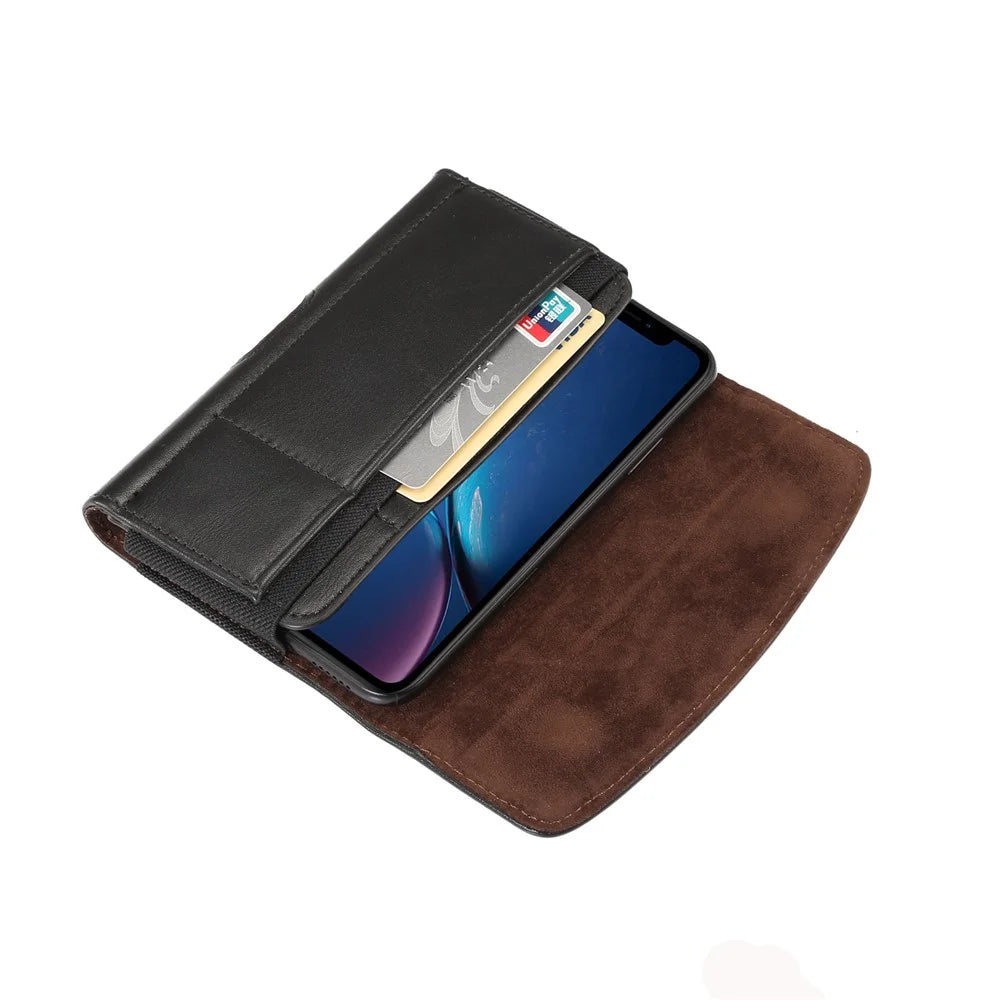 5.8 inch PU Leather Holster Case for iPhone XS, Size: 15.5 x 8 x 1.8cm - Black - 6