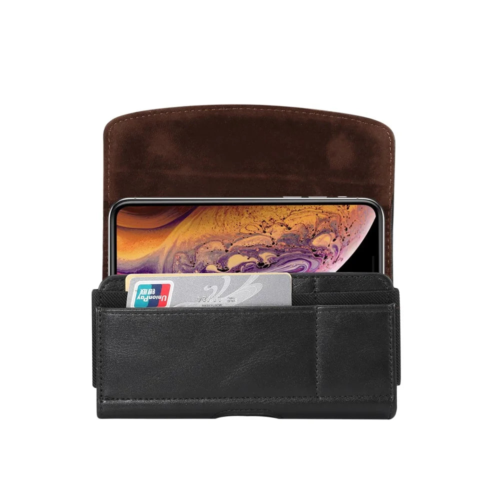 PU Leather Holster Case Leather Belt Clip Loops Phone Holder Carrying Pouch for iPhone XR 6.1 inch / iPhone XS Max 6.5 inch, Size: 16 x 8.3 x 1.8 cm - Black - 7
