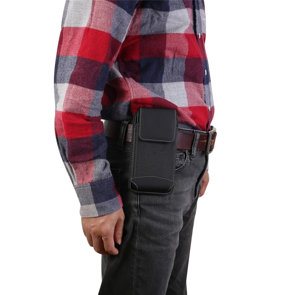 6.5 inch Universal Wear-resistant Oxford Cloth Phone Case Pouch with Belt Clip for iPhone Samsung Huawei Etc. - Black - 7