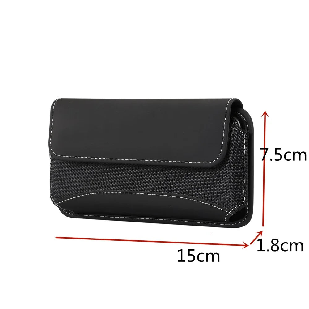 4.7-5.2 inch Universal Oxford Cloth Phone Pouch with Belt Clip for Men (Horizontal Style), Size: 15 x 7.5 x 1.8cm - 4