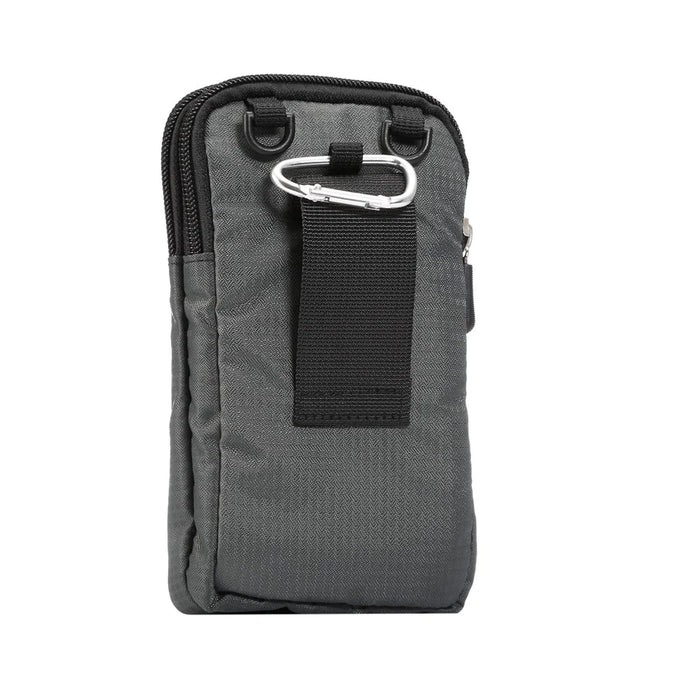 Universal 6.3-6.9 inch Phone Crossbody Pouch Nylon Waist Bag with Belt Loop for Outdoor Running Camping - Dark Grey - 2