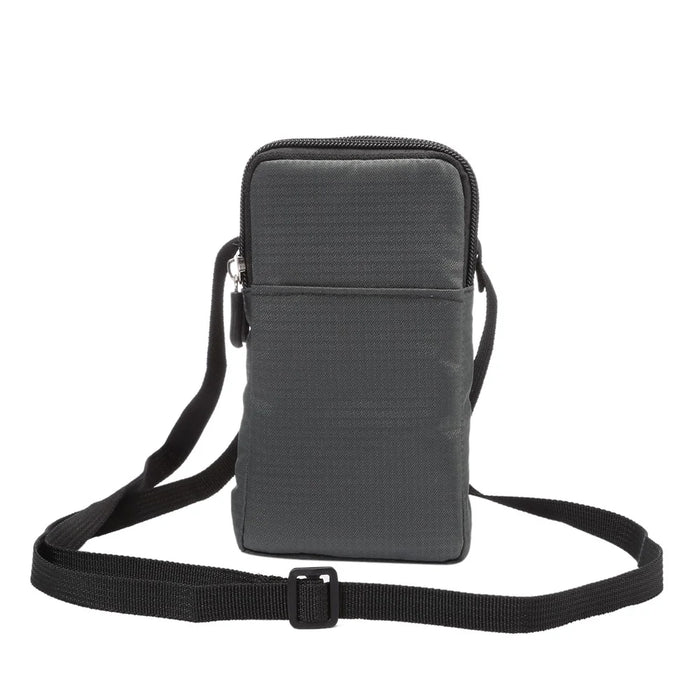 Universal 6.3-6.9 inch Phone Crossbody Pouch Nylon Waist Bag with Belt Loop for Outdoor Running Camping - Dark Grey - 3