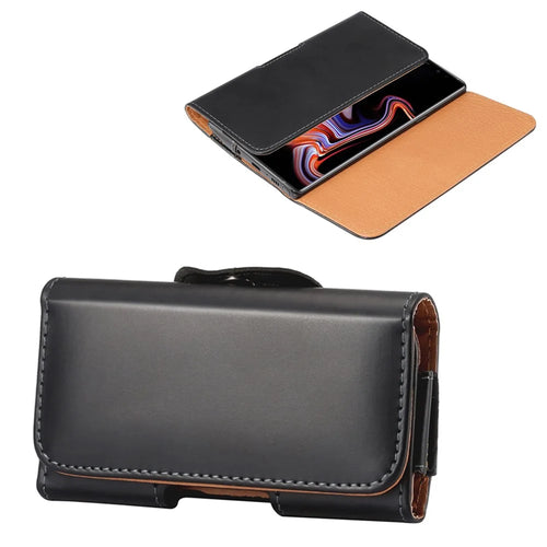 6.3 inch Horizontal Universal PU Leather Phone Case Pouch Bag with Belt Clip for Men, Size: 17 x 8.2 x 1.8cm - Black - 1