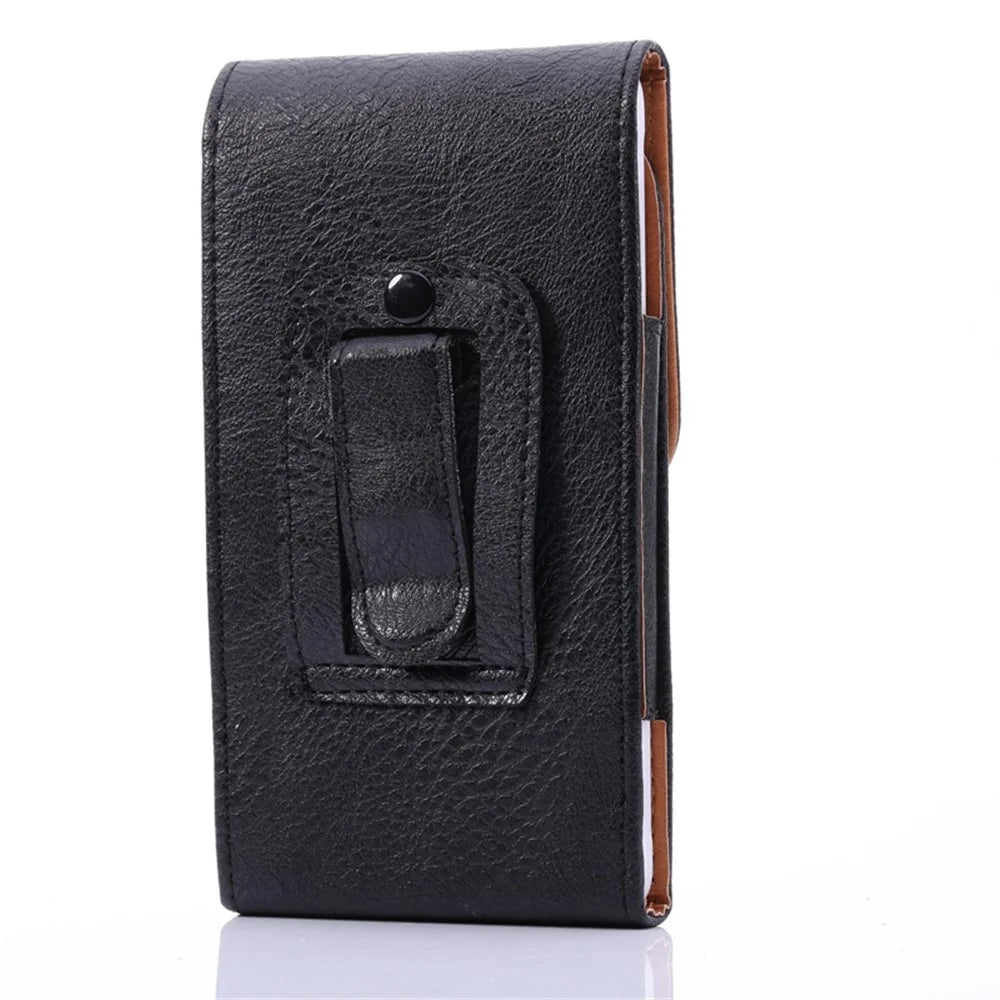 6.3 inch Universal Case Litchi Skin PU Leather Phone Pouch Case with Belt Clip for Men, Size: 16.5 x 8.3 x 1.8cm - Black - 2