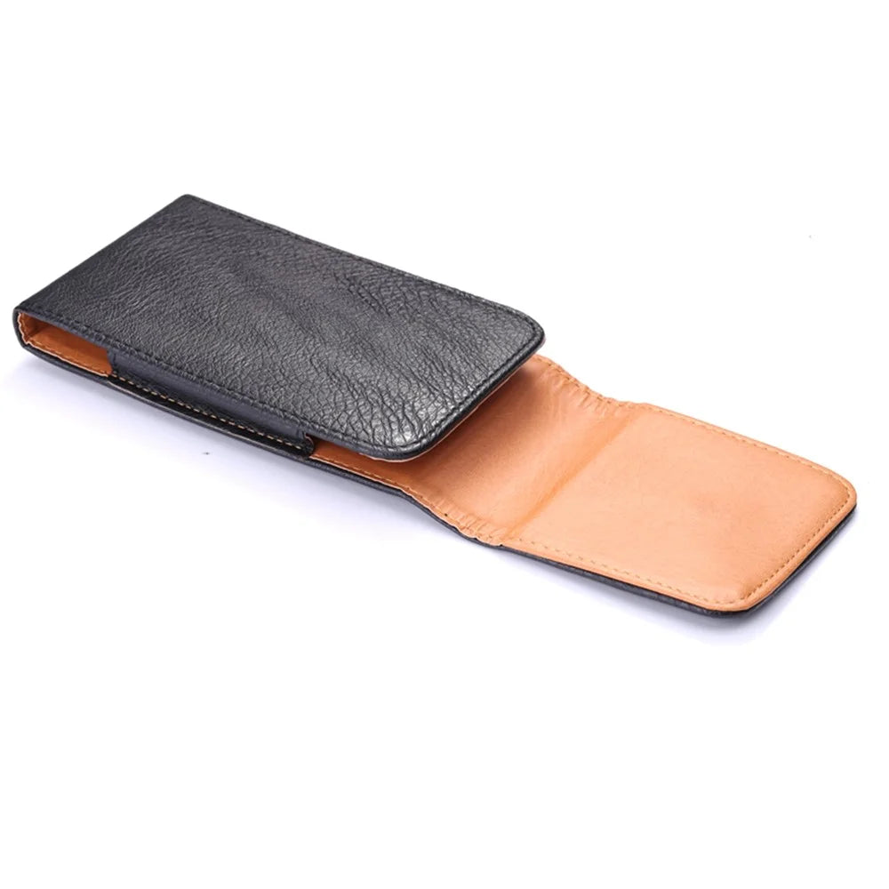 6.3 inch Universal Case Litchi Skin PU Leather Phone Pouch Case with Belt Clip for Men, Size: 16.5 x 8.3 x 1.8cm - Black - 5