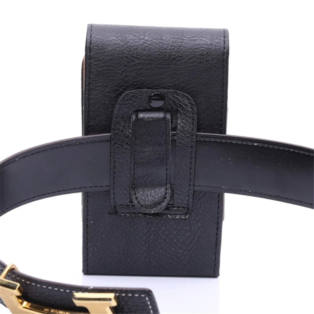 6.3 inch Universal Case Litchi Skin PU Leather Phone Pouch Case with Belt Clip for Men, Size: 16.5 x 8.3 x 1.8cm - Black - 7