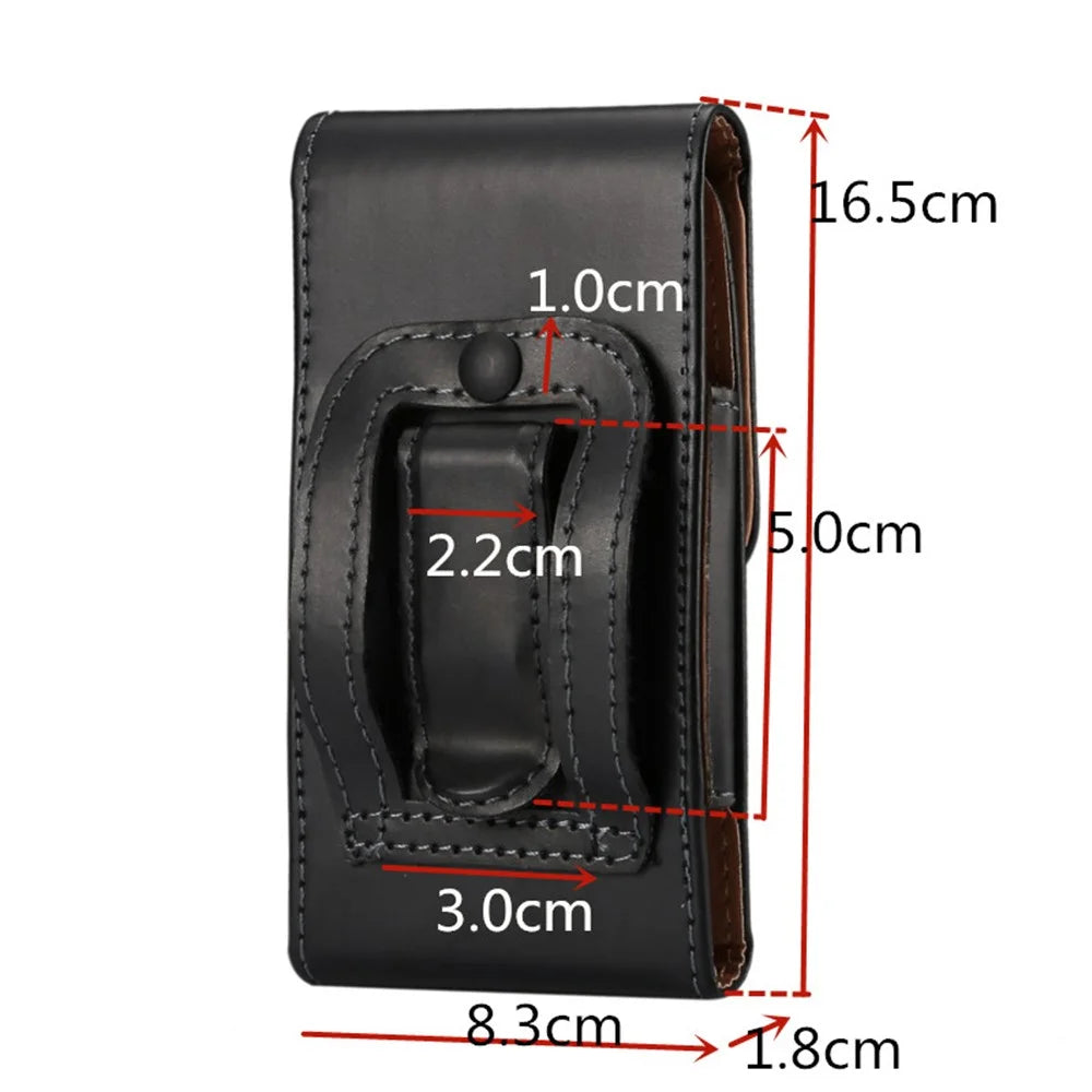 6.3 inch Universal Case PU Leather Phone Pouch Bag for Men, Size: 16.5 x 8.3 x 1.8cm - Black - 3