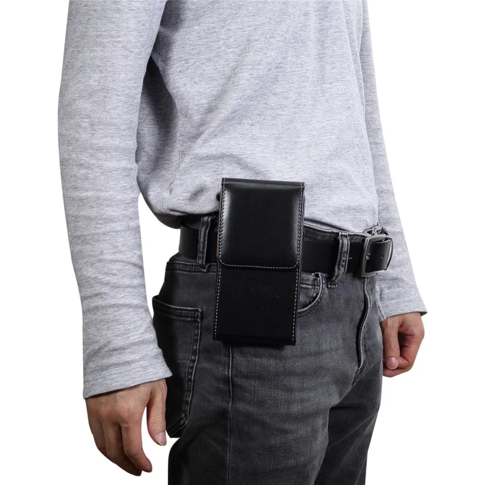 6.3 inch Universal Case PU Leather Phone Pouch Bag for Men, Size: 16.5 x 8.3 x 1.8cm - Black - 4