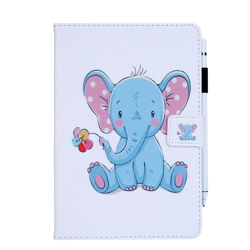 10-inch Universal Patterned Leather Wallet Case for iPad 9.7-inch/Galaxy Tab S2 9.7 Etc - Elephant - 2