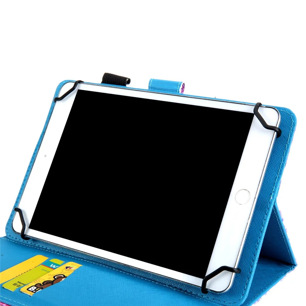 Universal 8-inch Patterned PU Leather Wallet Protective Case for Tablet PC - Swans - 3