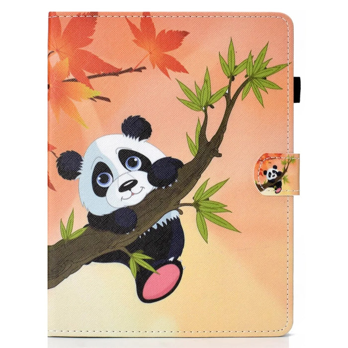 Universal 10-inch Patterned Tablet PU Leather Card Holder Case for iPad 9.7 (2018) / Samsung Tab S3 9.7 etc - Panda on the Tree - 2