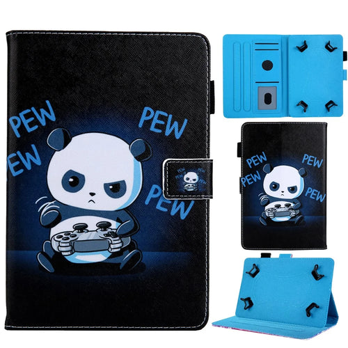 Universal 10-inch Animal Patterned Tablet PU Leather Card Holder Case for iPad 9.7 (2018) / Samsung Tab S3 9.7 etc - Panda - 1