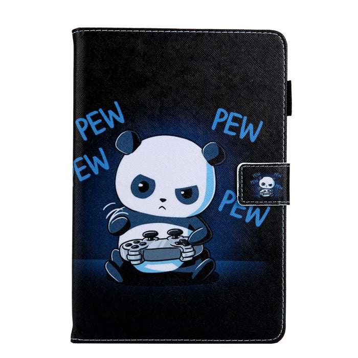 Universal 7-inch Animal Patterned Tablet PU Leather Card Holder Case for Galaxy Tab A 7.0 / Lenovo Tab3 7 Plus, etc - Panda - 2
