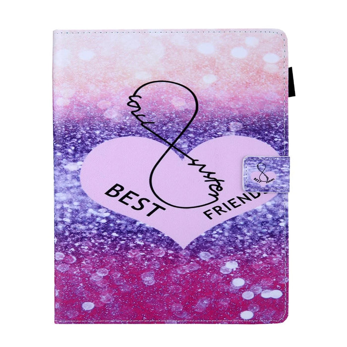 Pattern Printing Leather Flip Tablet Case for 10-Inch Tablet - Best Friends - 2