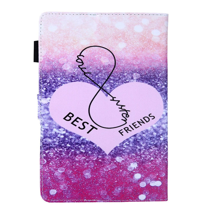 Pattern Printing Leather Flip Tablet Case for 10-Inch Tablet - Best Friends - 3