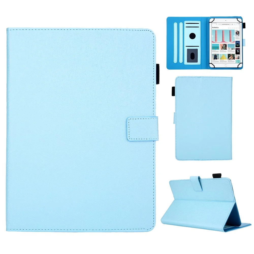Universal Leather Case Cover with Card Storage for 7 inch Tablet - Baby Blue - 1