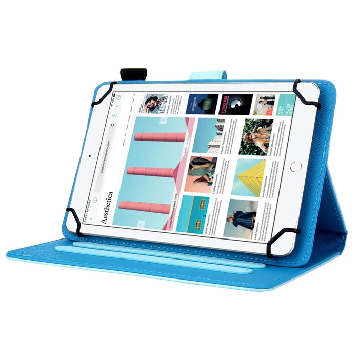 Universal Leather Case Cover with Card Storage for 7 inch Tablet - Baby Blue - 3