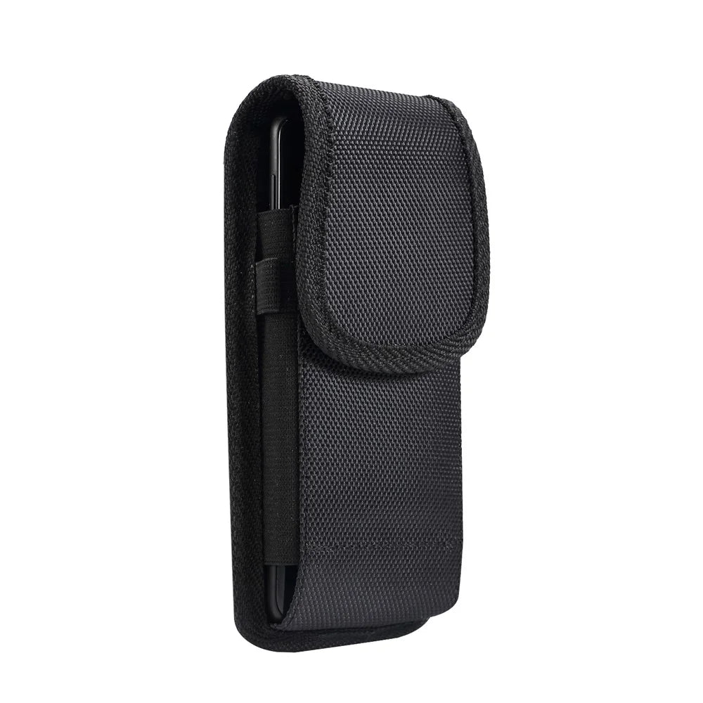 Outdoor Tactical Pouch Case Phone Belt Vertical Holster Universal Clip Flip Holder for Cell Phone - Black - 1