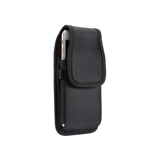 Universal Clip Oxford Cloth Hanging Waist Bag Card Holder Pouch Men Mobile Phone Bag for 5.7-6.3 inch Smartphones - Black - 1