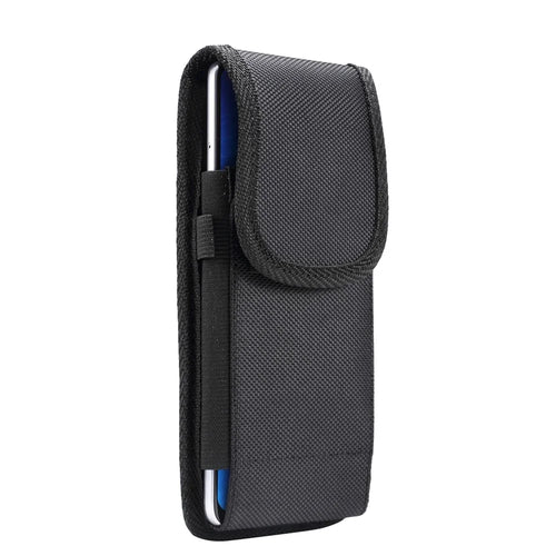 Universal Clip Oxford Cloth Hanging Waist Bag Card Holder Pouch Men Mobile Phone Bag for 6.4-6.5-6.9 inch Smartphones - Black - 1