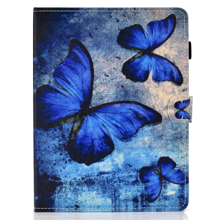 Universal Pattern Printing Card Slots Stand Leather Protective Case for 8-inch Tablet - Blue Butterflies - 2