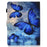 Universal Pattern Printing Card Slots Stand Leather Protective Case for 8-inch Tablet - Blue Butterflies - 3