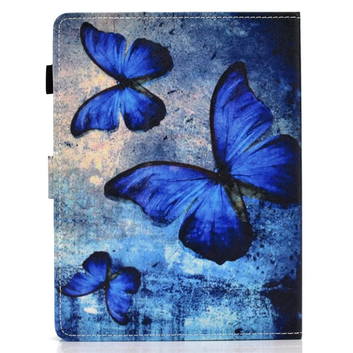 Universal Pattern Printing Card Slots Stand Leather Protective Case for 8-inch Tablet - Blue Butterflies - 3