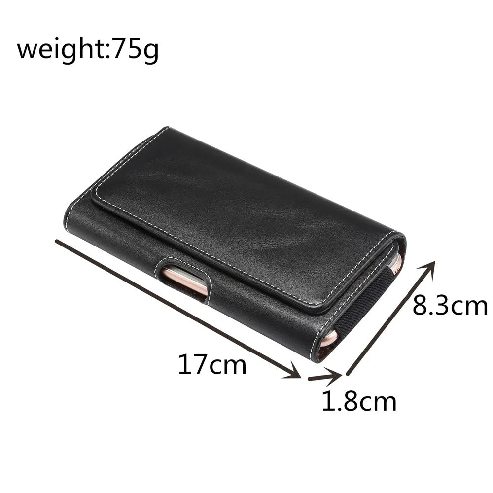 Men PU Leather Cross Matte Classic Waist-hanging for Samsung Galaxy N9/N8/A9/A70 Etc 6.3-inch Phone Case - Black - 4