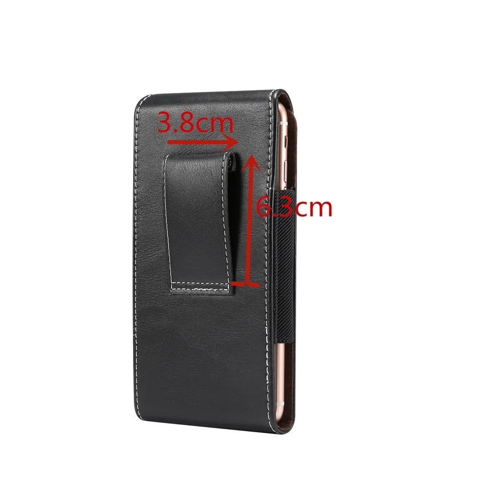5.5 inch Universal Wear-resistant Leather Belt Clip Phone Pouch Case for iPhone Samsung Huawei Etc. - 5