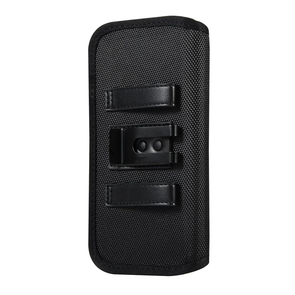 Universal Clip Hanging Waist Bag Card Holder Pouch Leather Phone Case for 5.2 inch Smartphones - Black - 2