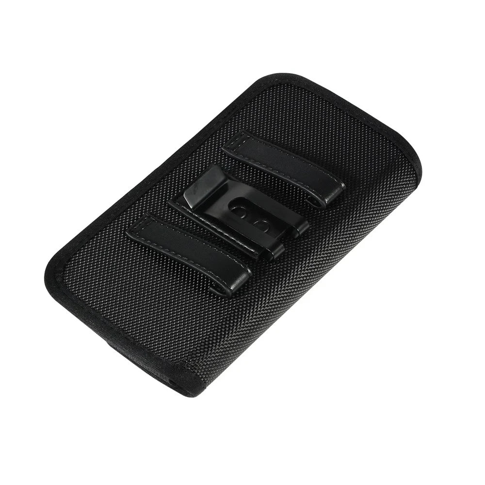Universal Clip Hanging Waist Bag Card Holder Pouch Leather Phone Case for 5.2 inch Smartphones - Black - 4
