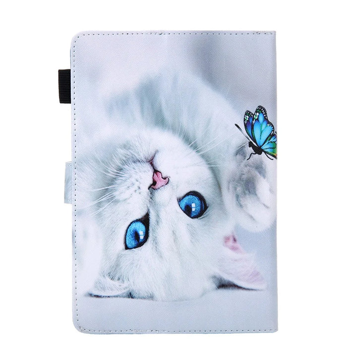 7 Inches Pattern Printing Leather Stand Tablet Protection Case Cover for Galaxy Tab J/Huawei MediaPad T3 7 3G - Cat - 2
