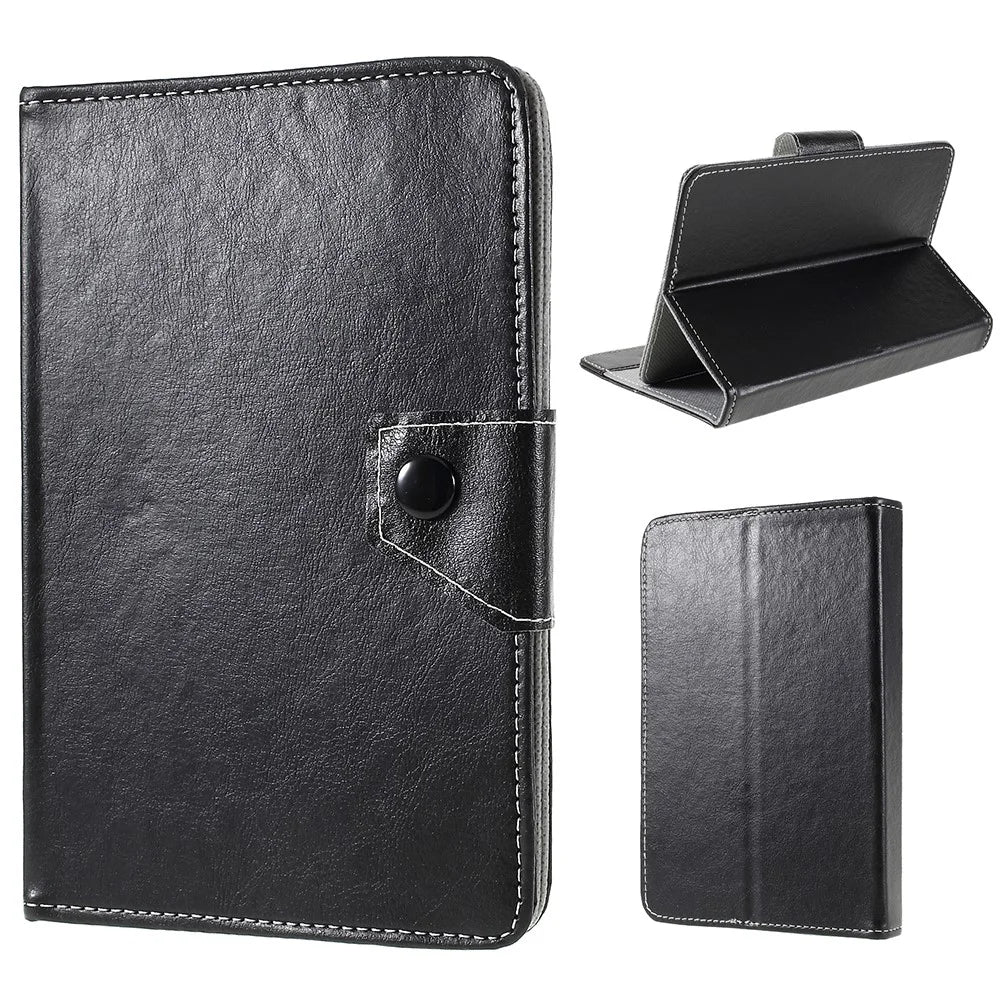 Crazy Horse Texture Leather Case Universal Tablet Cover for 10-inch Tablets - Rose - Black - 1