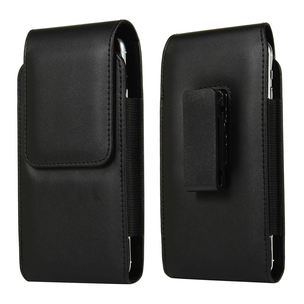 Universal Clip Waist Bag Card Holder Pouch Leather Phone Case for 5.2 inch Smartphones - 1
